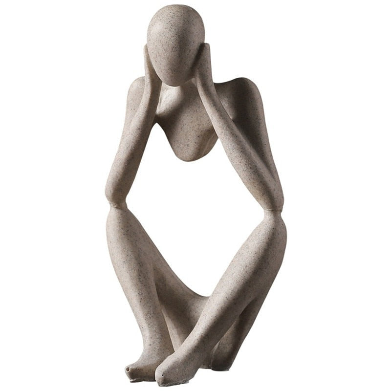 Nordic Abstract Thinker Statue Modern Art  Sculpture