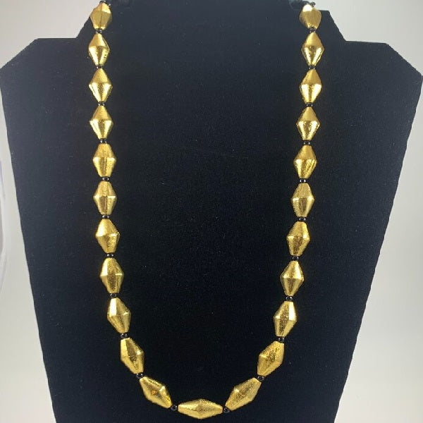 Gold Plated Dholki Bead Necklace