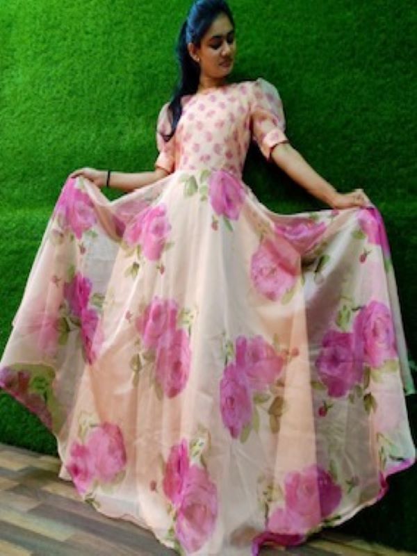 Floral Print Chiffon Dress