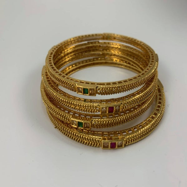 Gold Plated Antique Bangles