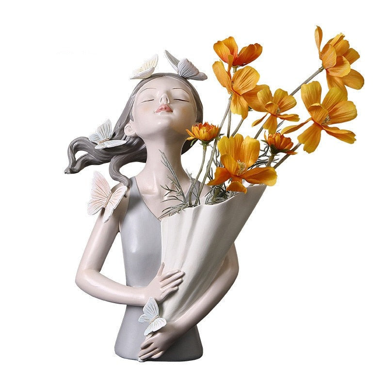 Resin Butterfly Girl Flower Vase - Desi Online Shop USA