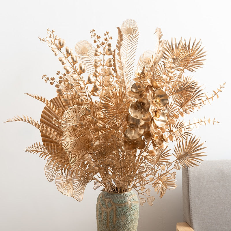 Golden Artificial Plastic Flowers