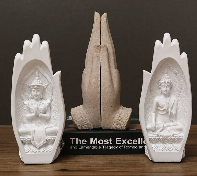 2Pcs Buddha Statue Hands Sculptures