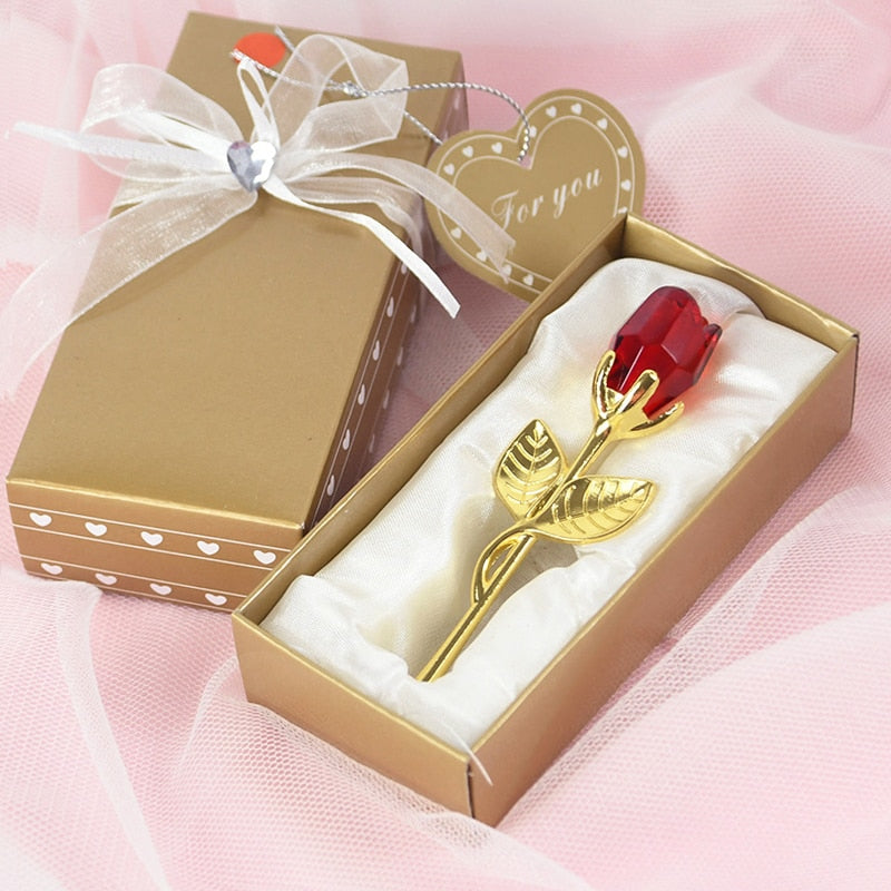 Valentines Day Crystal Glass Rose - valentine day ideas