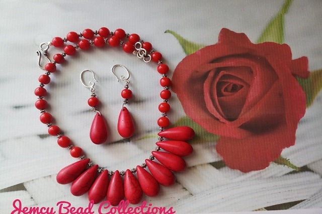 Turquoise Red Bead Neckwear