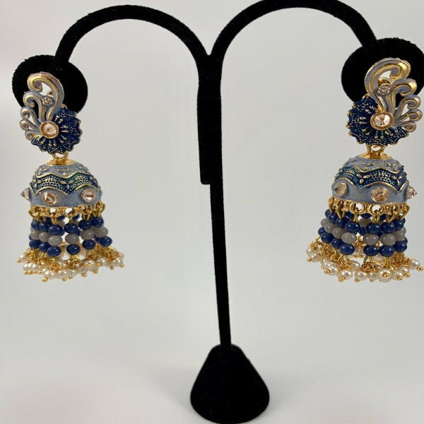 Yellow Chimes Meenakari Jhumka Earrings Handcrafted Gold toned – GlobalBees  Shop